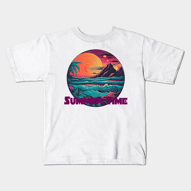 Summer Time 6 Kids T-Shirt by DavisDesigns79